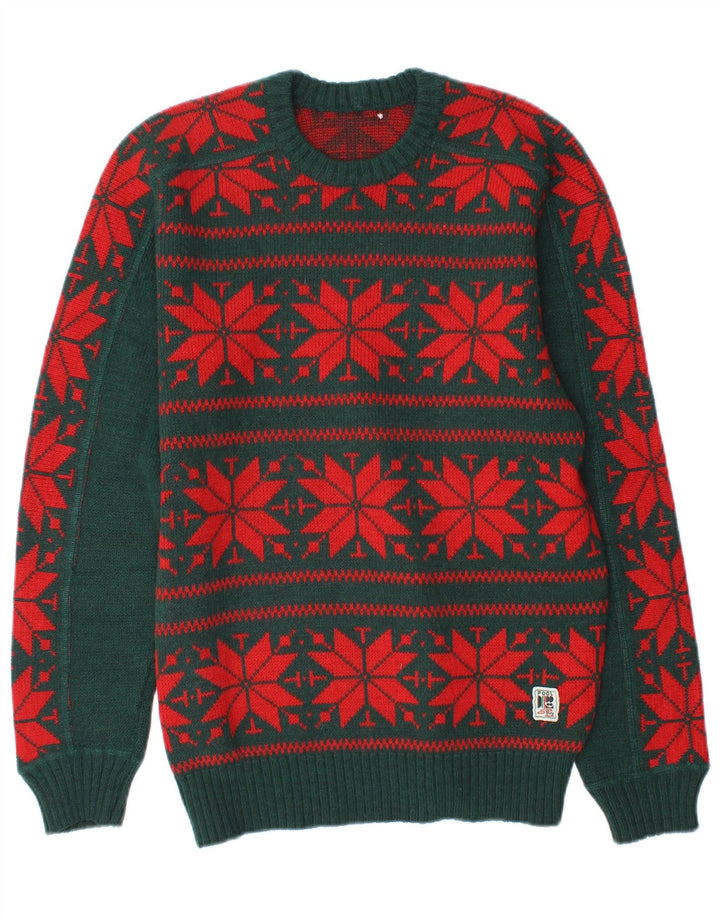 Ανδρικό πουλόβερ Silvy Crew Neck Jumper Medium Green Fair Isle