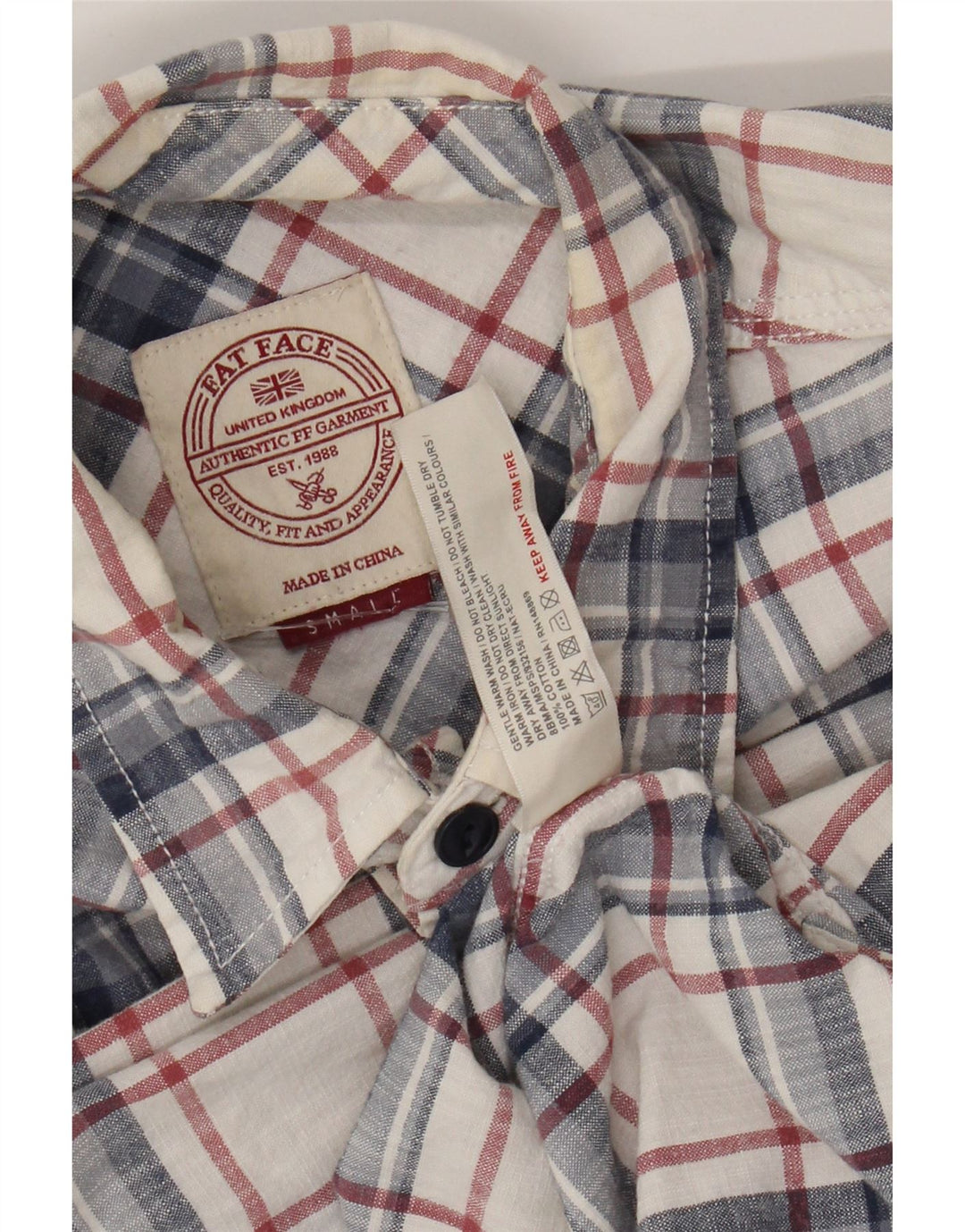 Ανδρικό καρό πουκάμισο Fat Face Small Blue Check Cotton