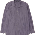 TRUSSARDI Mens Shirt Size 43/44 XL Blue Check Cotton Vintage Trussardi and Second-Hand Trussardi from Messina Hembry 