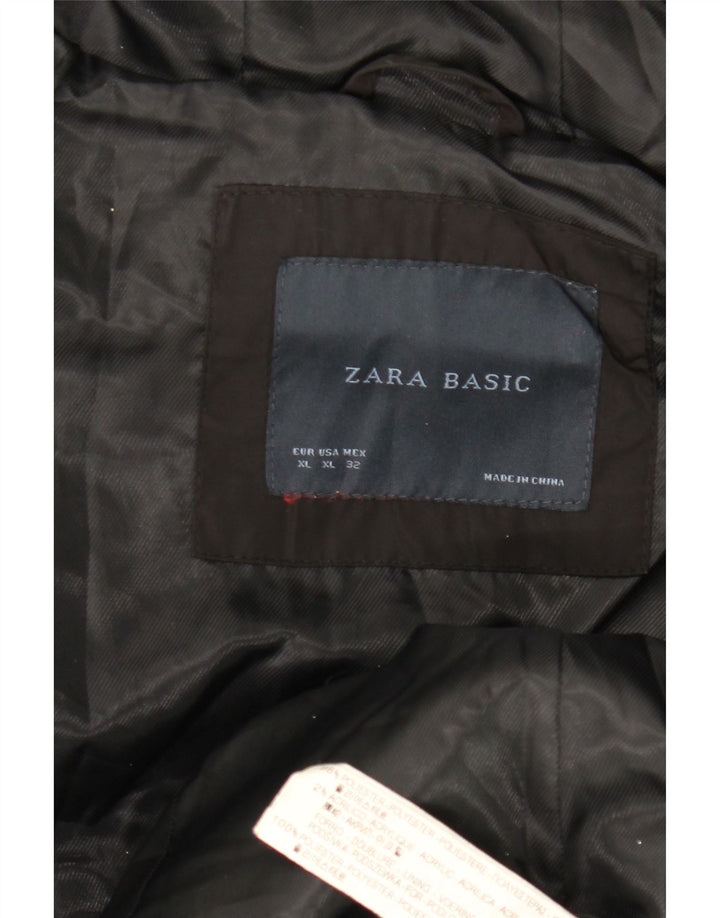 Zara Γυναικείο παλτό με κουκούλα UK 18 XL Μαύρο Πολυεστέρας