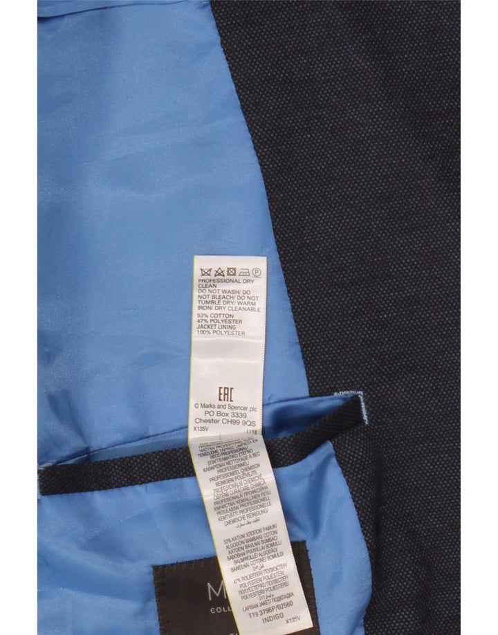 MARKS & SPENCER Ανδρικό μπουφάν μπλέιζερ με 2 κουμπιά με λεπτή εφαρμογή UK 46 XL Navy Blue