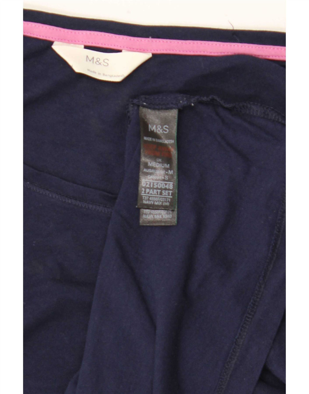 Marks & Spencer Γυναικείο τοπ μακρυμάνικο UK 14 Medium Navy Blue Cotton