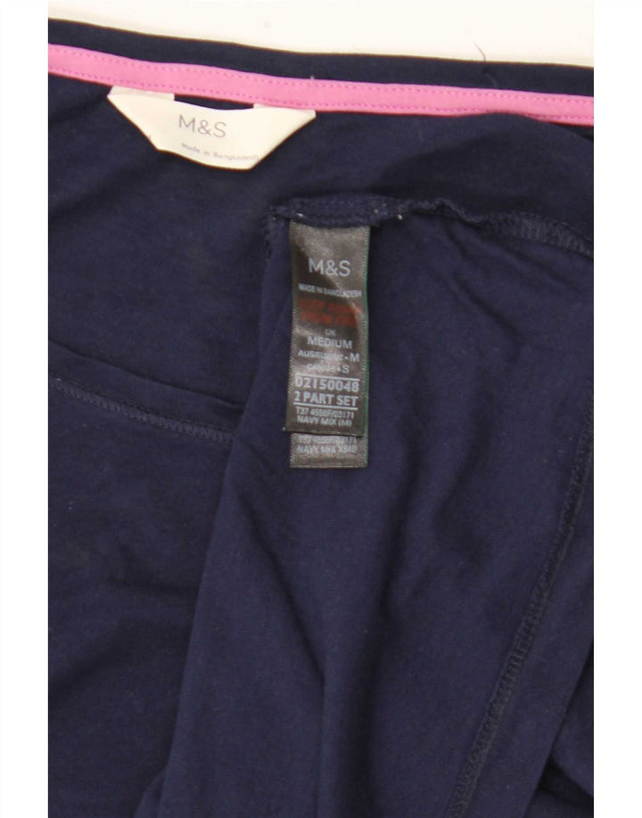 Marks & Spencer Γυναικείο τοπ μακρυμάνικο UK 14 Medium Navy Blue Cotton