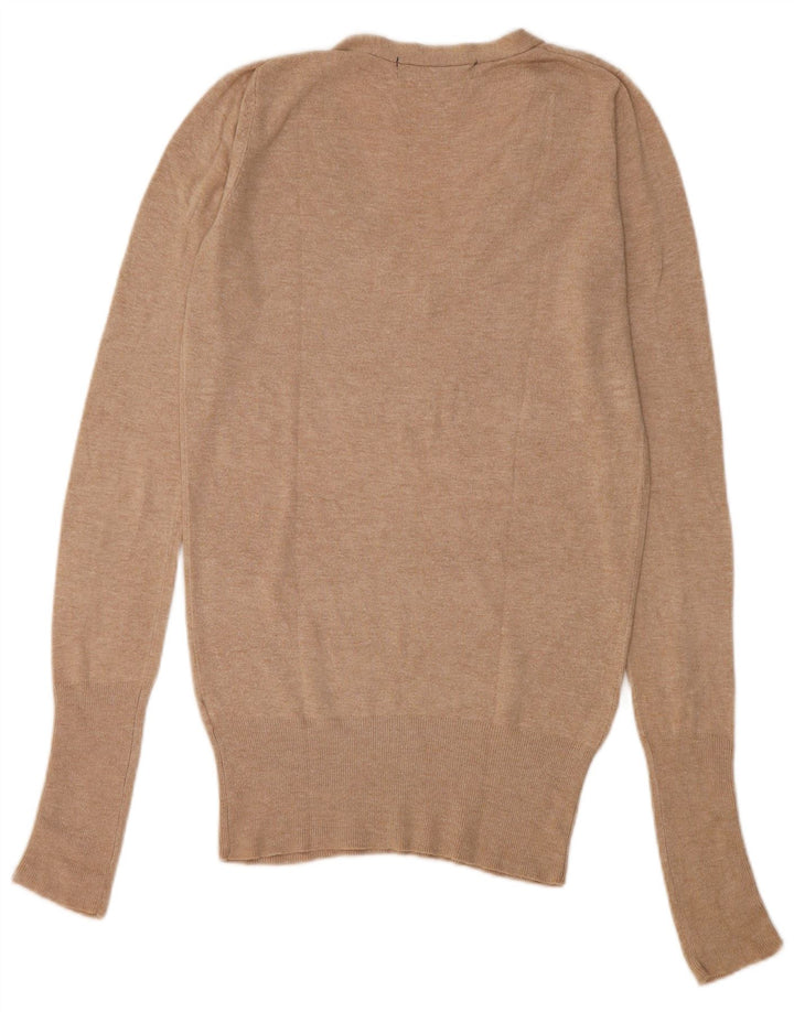 Zara Γυναικείο πουλόβερ με V λαιμόκοψη UK 10 Small Beige