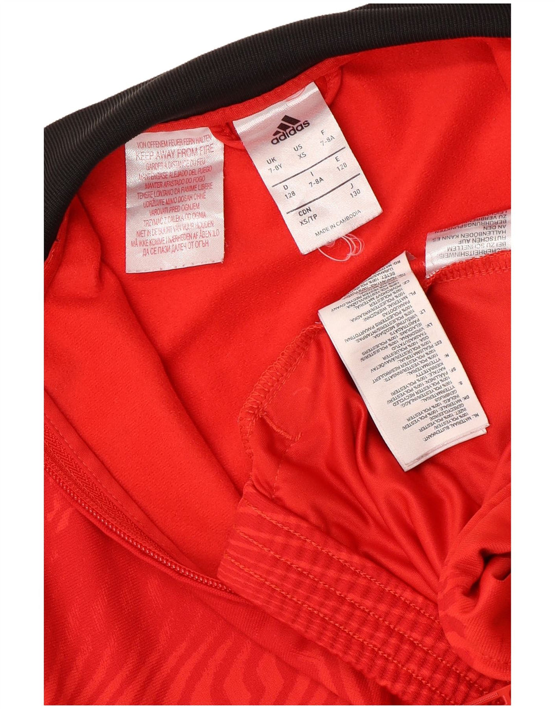 Γραφική φόρμα ADIDAS Boys Top Jacket 7-8 Years Red Colourblock