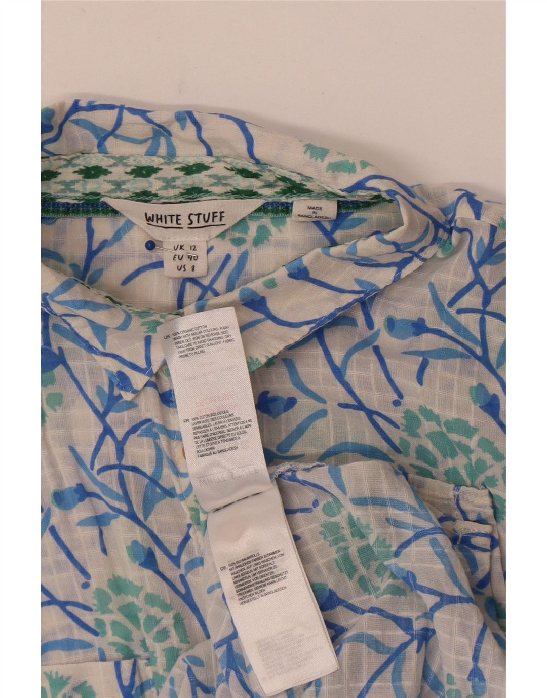White Stuff Γυναικείο κοντομάνικο πουκάμισο UK 12 Medium Floral βαμβακερό
