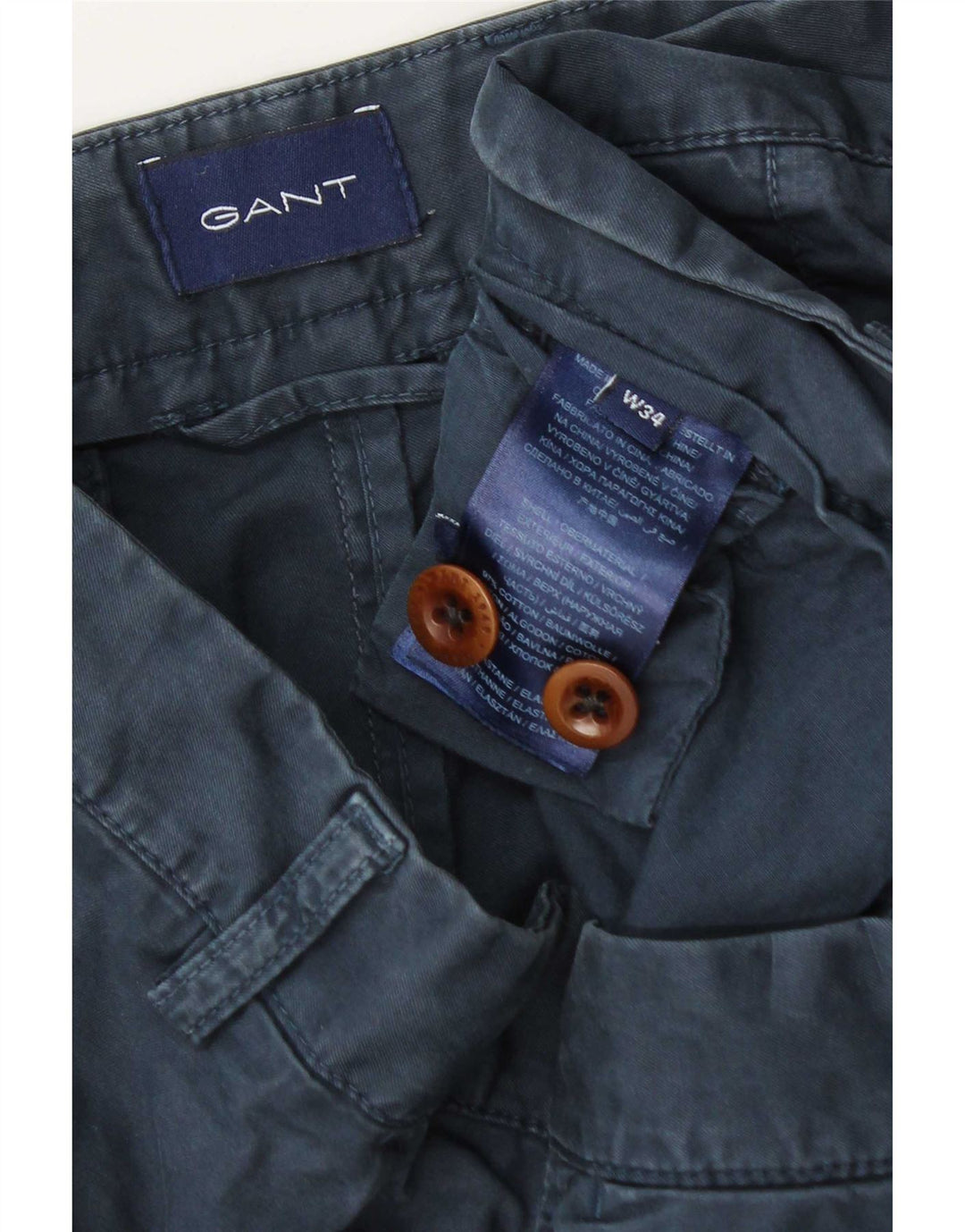 Ανδρικό σορτς Chino Gant W34 Large Navy Blue από βαμβάκι