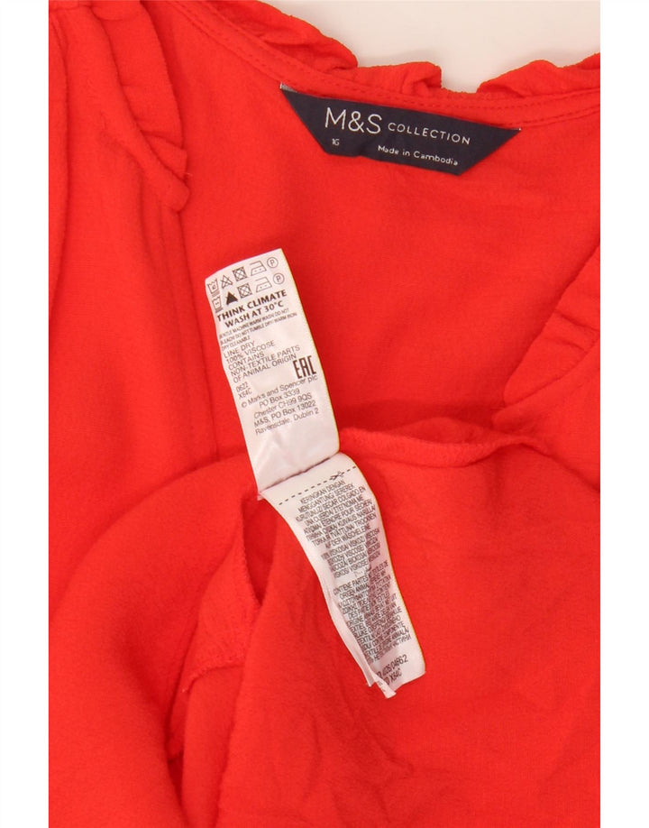 Marks & Spencer Γυναικείο μακρυμάνικο φόρεμα μεγάλου μεγέθους UK 16 μεγάλο κόκκινο
