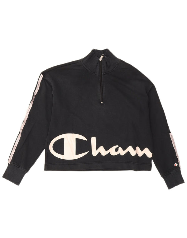 Champion Womens Oversized γραφικό φούτερ Jumper UK 16 Large Black