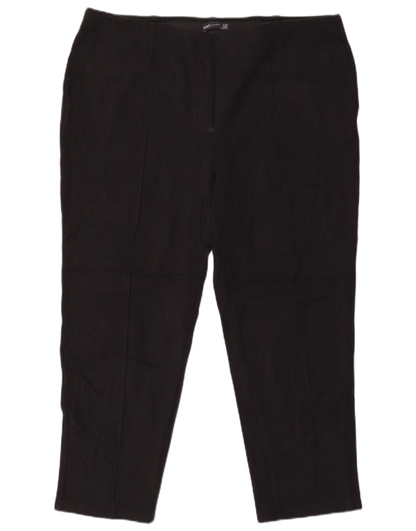 MARKS & SPENCER Γυναικείο Slim Suit Παντελόνι UK 22 3XL W42 L28 Μαύρο βισκόζη