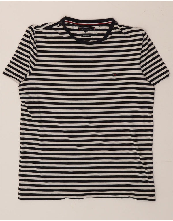 Ανδρικό T-Shirt Tommy Hilfiger Slim Fit Top Medium Black Pinstripe