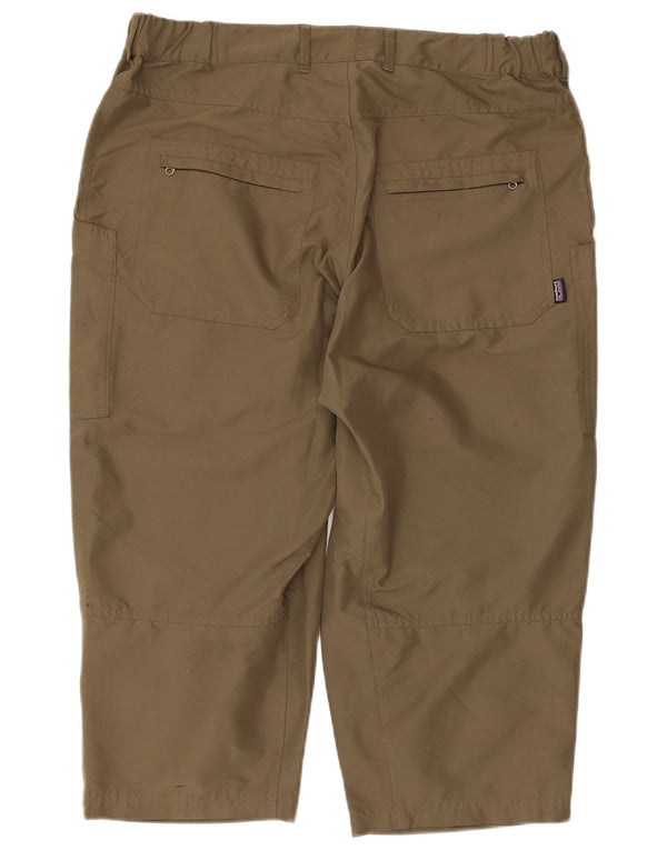 PATAGONIA Mens Straight Capri Trousers Large W34 L21 Khaki Polyester