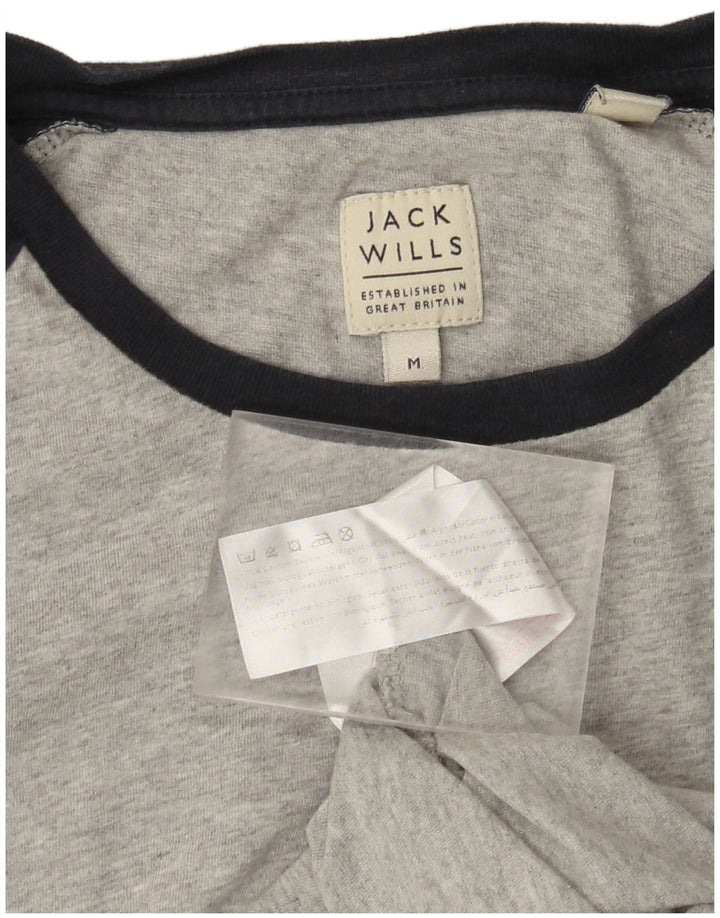 JACK WILLS Ανδρικό μακρυμάνικο μπλουζάκι, μεσαίο γκρι, βαμβακερό