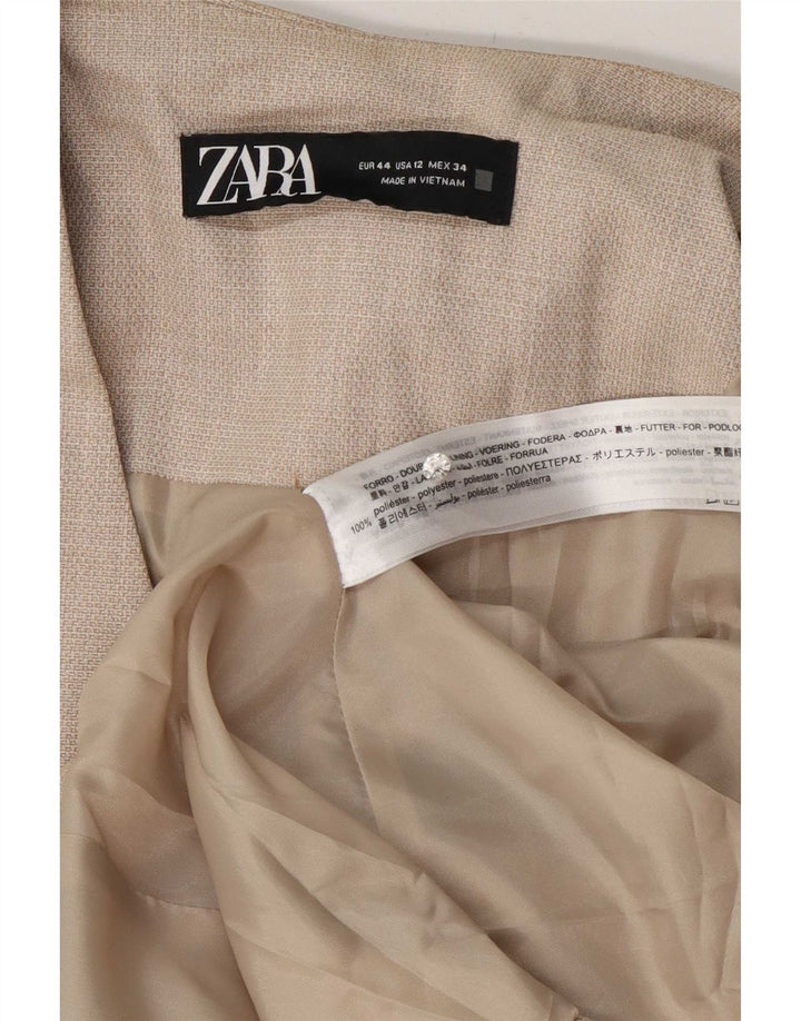 Zara Γυναικείο Μπουφάν σακάκι με 1 κουμπί EU 44 XL Μπεζ πολυεστέρας