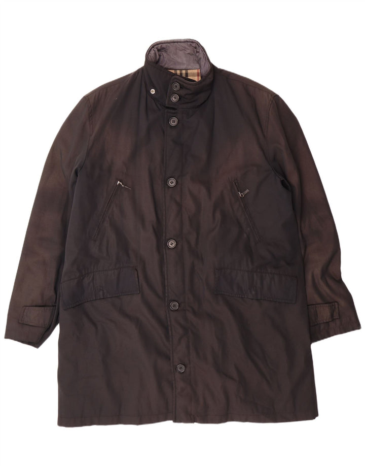 Ανδρικό παλτό BURBERRY UK 40 Large Black Polyamide Classic