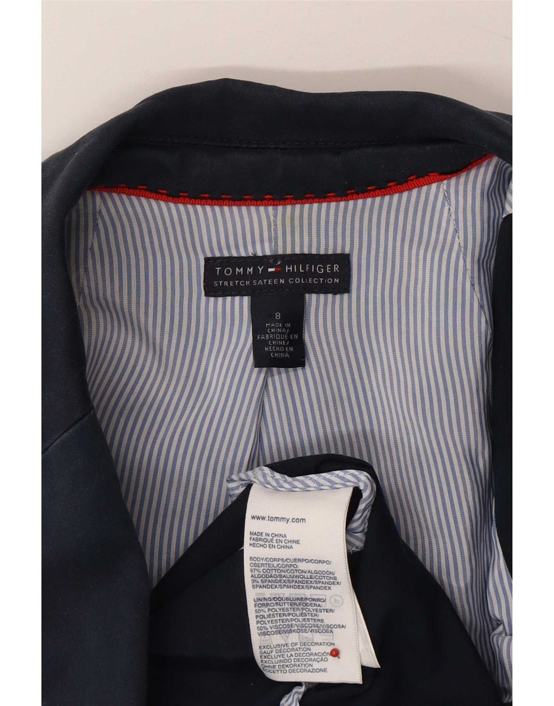 Tommy Hilfiger Γυναικείο σακάκι 2 κουμπιών US 8 Medium Navy Blue Cotton