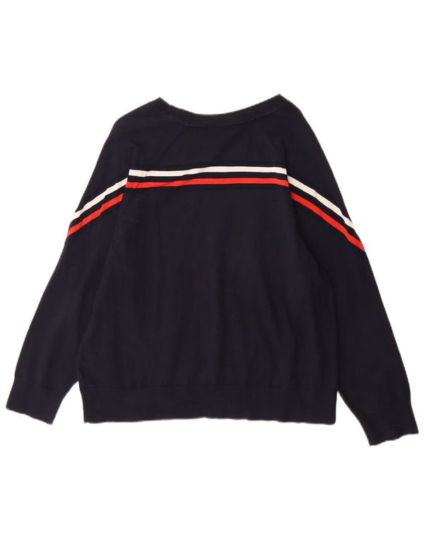 Tommy Hilfiger Γυναικείο πουλόβερ με λαιμόκαυστο UK 18 XL Navy Blue ριγέ