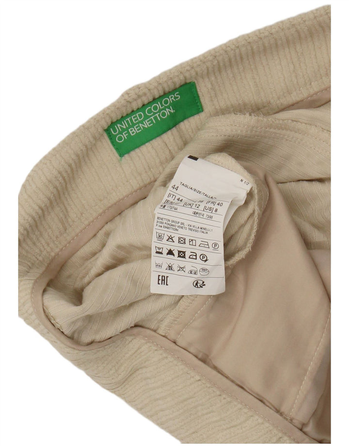 Γυναικείο κοτλέ σορτς Benetton UK 12 Medium W28 Μπεζ πολυεστέρας