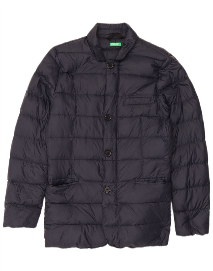 Ανδρικό μπουφάν Benetton με επένδυση IT 44 XS Navy Blue Polyamide