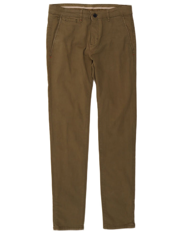Zara Ανδρικό παντελόνι Chino Slim EU 38 Small W30 L31 Χακί βαμβακερό