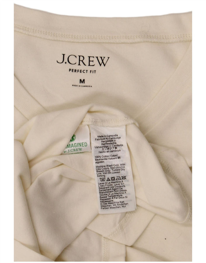 J. Crew Γυναικείο Μπλουζ Τέλεια Εφαρμογή Μακρυμάνικο UK 12 Μεσαίο λευκό βαμβακερό