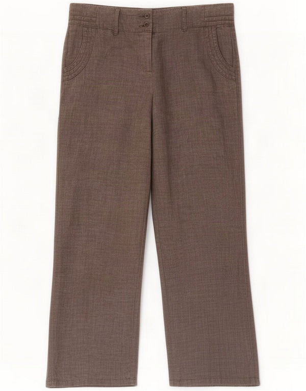 Monsoon Womens Short Straight Casual Trousers UK 14 Large W34 L28 Grey