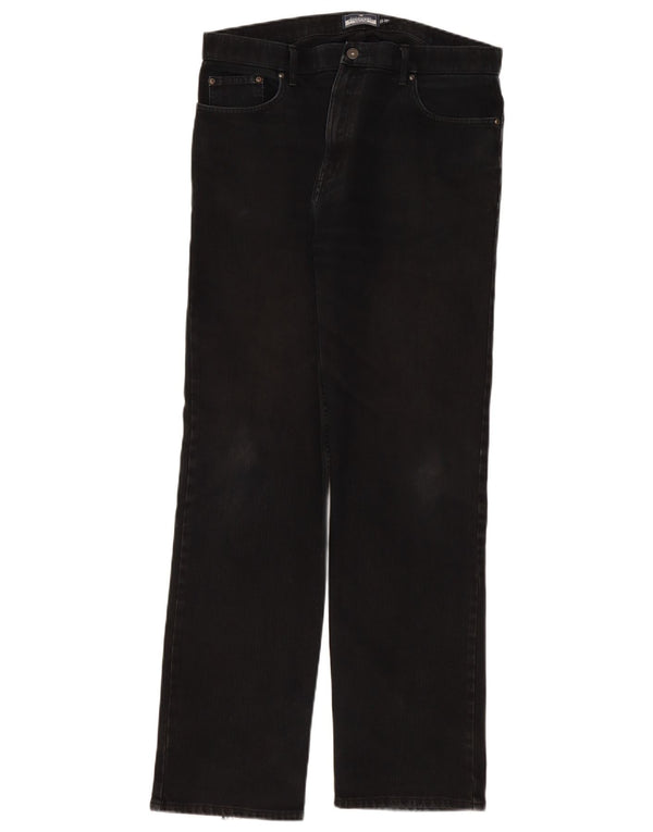 Marks & Spencer Ανδρικό Μπλε Harbor Straight Jeans W36 L33 Μαύρο βαμβακερό