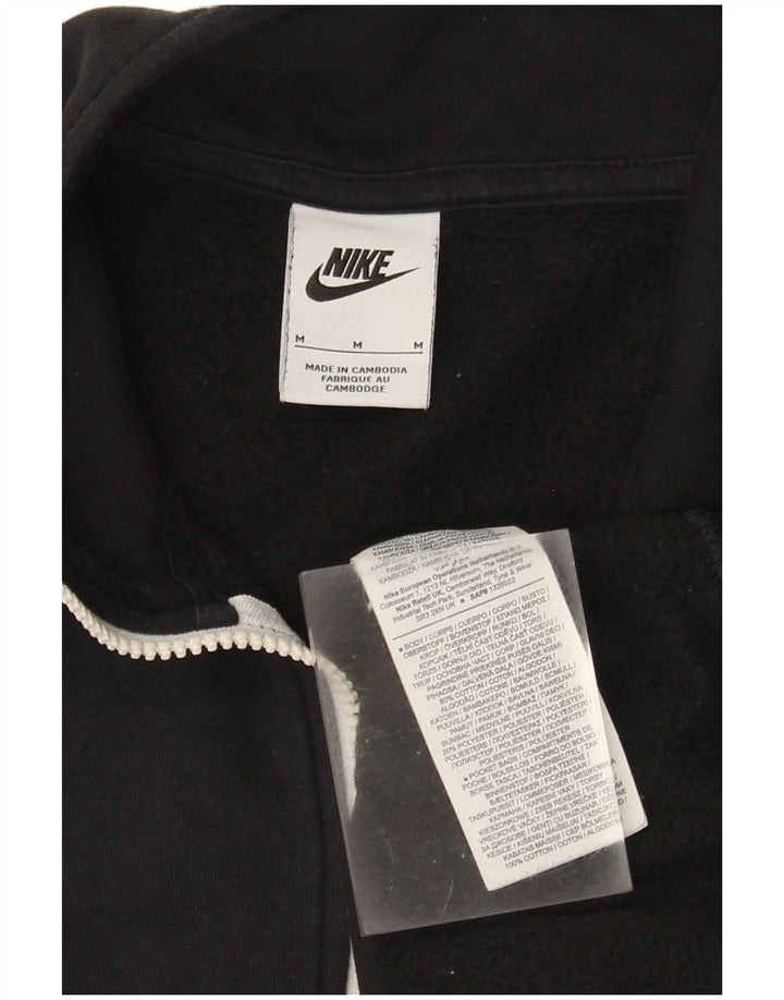 Ανδρικό φούτερ Nike με φερμουάρ, μεσαίο, μαύρο βαμβακερό