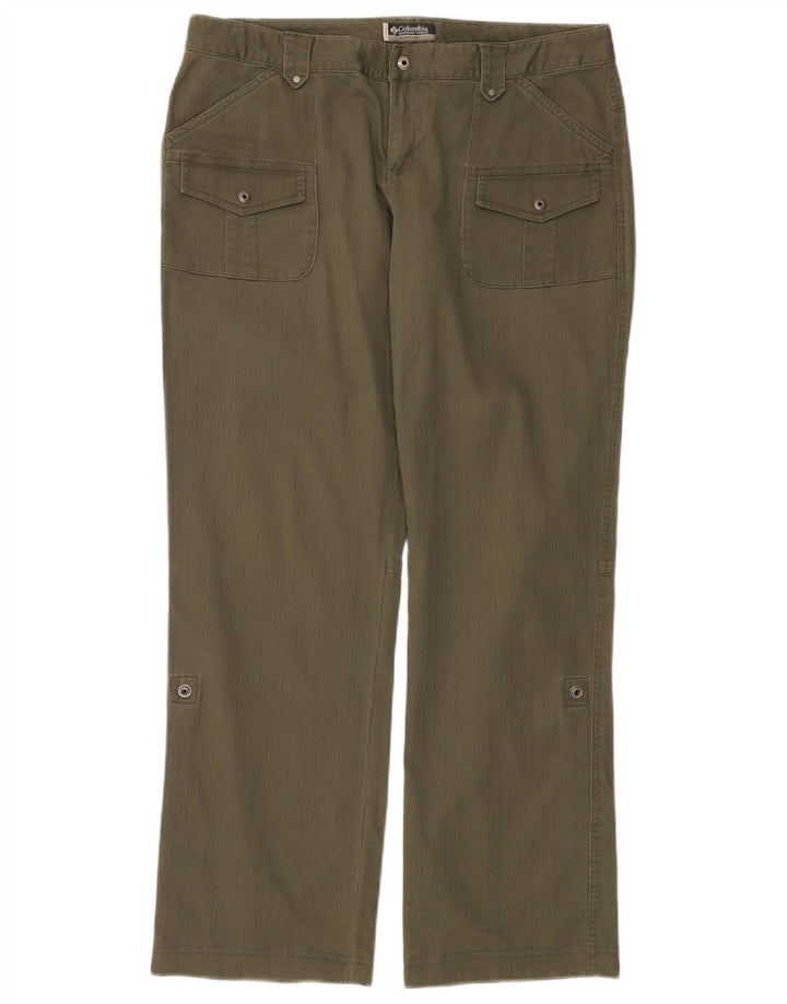 Γυναικείο ίσιο casual παντελόνι COLUMBIA US 12 Large W34 L31 Khaki ριγέ