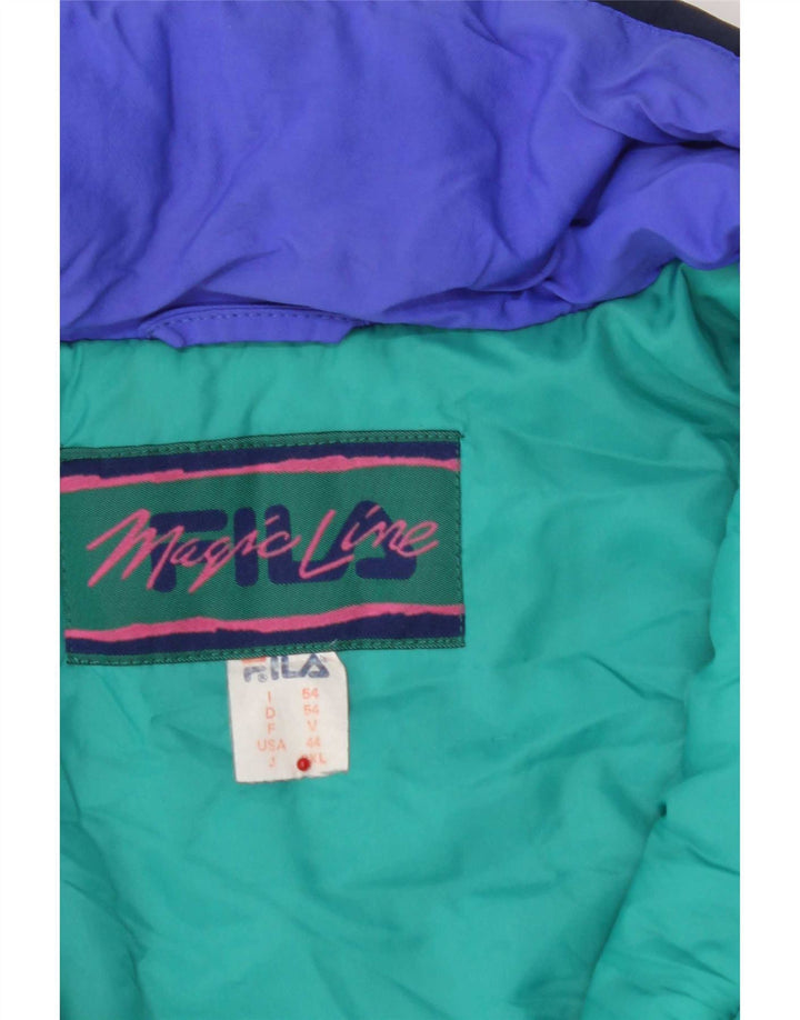 Fila Ανδρικό μπουφάν σκι με κουκούλα IT 54 2XL Navy Blue Colorblock Πολυεστέρας