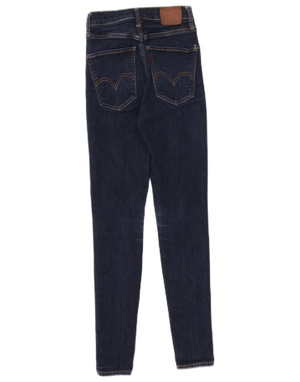 Levi's Womens Mile High Super Skinny Jeans W25 L28 Navy Blue Cotton