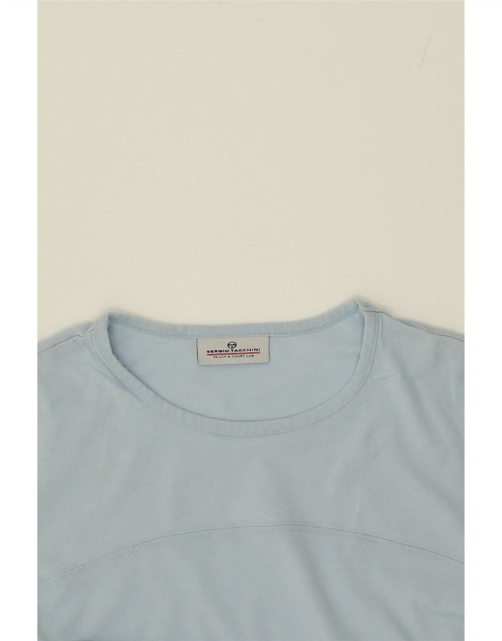 SERGIO TACCHINI Womens T-Shirt Top UK 14 Medium Blue Vintage Sergio Tacchini and Second-Hand Sergio Tacchini from Messina Hembry 