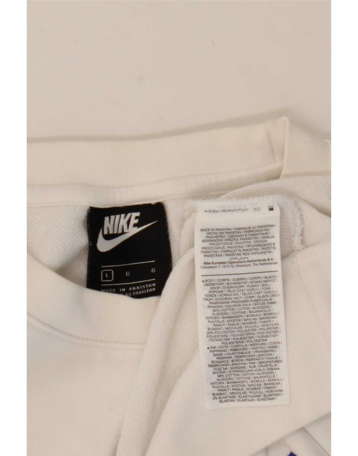 Ανδρικό γραφικό φούτερ Nike Jumper μεγάλο λευκό βαμβακερό