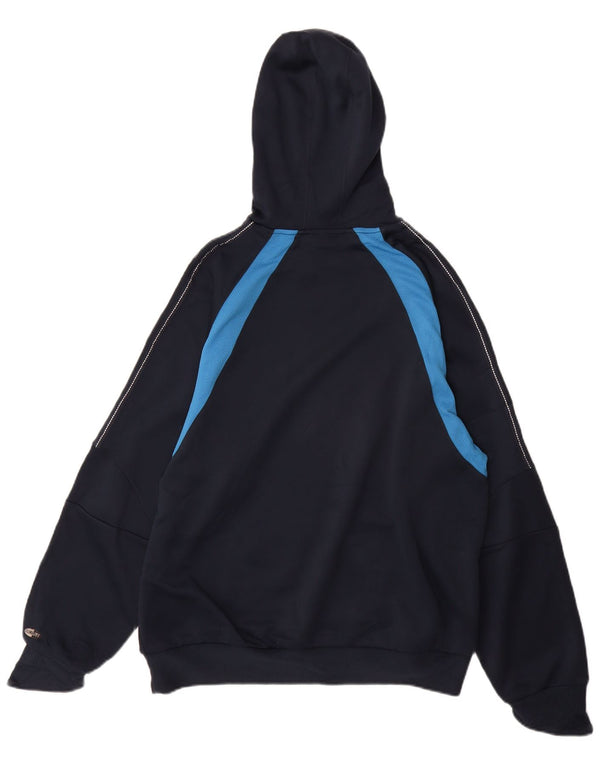 Adidas Mens Climalite Hoodie Jumper UK 42/44 Large Navy Blue Colorblock