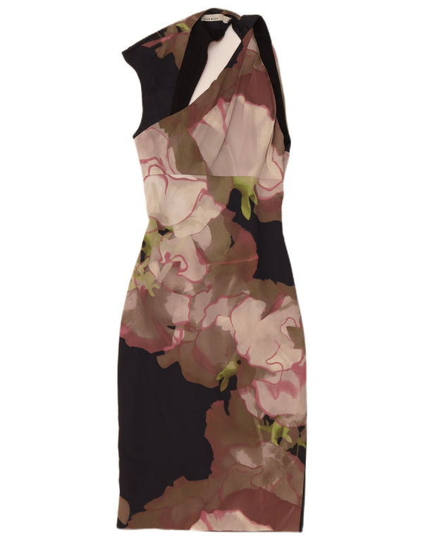 Karen Millen Γυναικείο φόρεμα UK 6 XS Black Floral Acetate