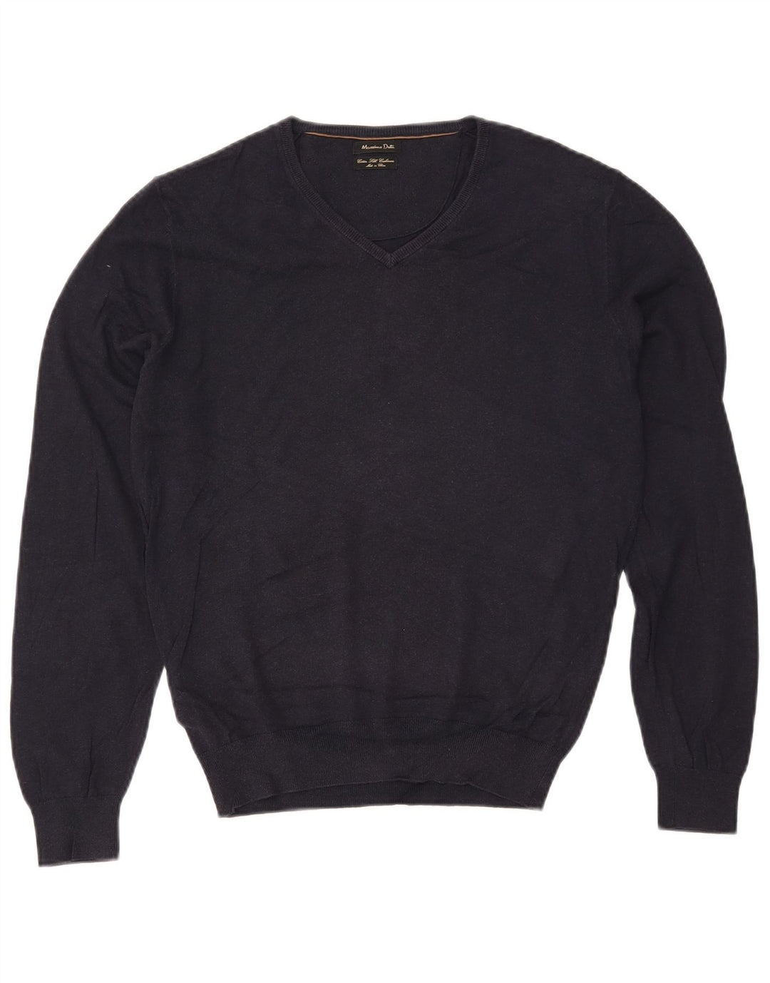 MASSIMO DUTTI Γυναικείο πουλόβερ μεγάλου μεγέθους V-λαιμόκοψη UK 10 Small Navy Blue