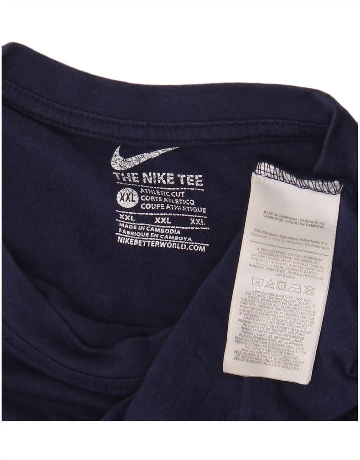 Γυναικείο αθλητικό μπλουζάκι NIKE Top UK 20 2XL Navy Blue Cotton