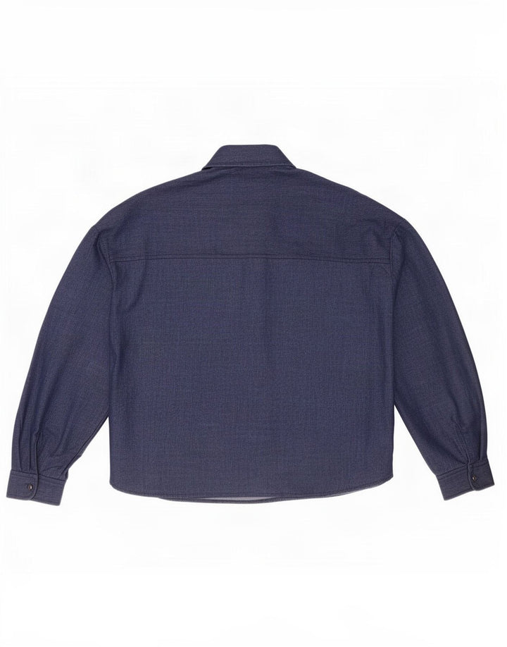 Zara Γυναικείο πουκάμισο Oversized UK 6 XS Navy Blue Polyester
