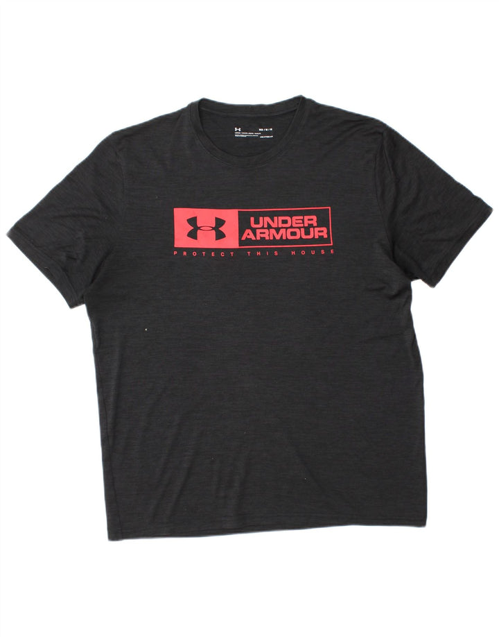 Γραφικό T-Shirt Ανδρικό Heat Gear UNDER Armour Top Medium Μαύρο