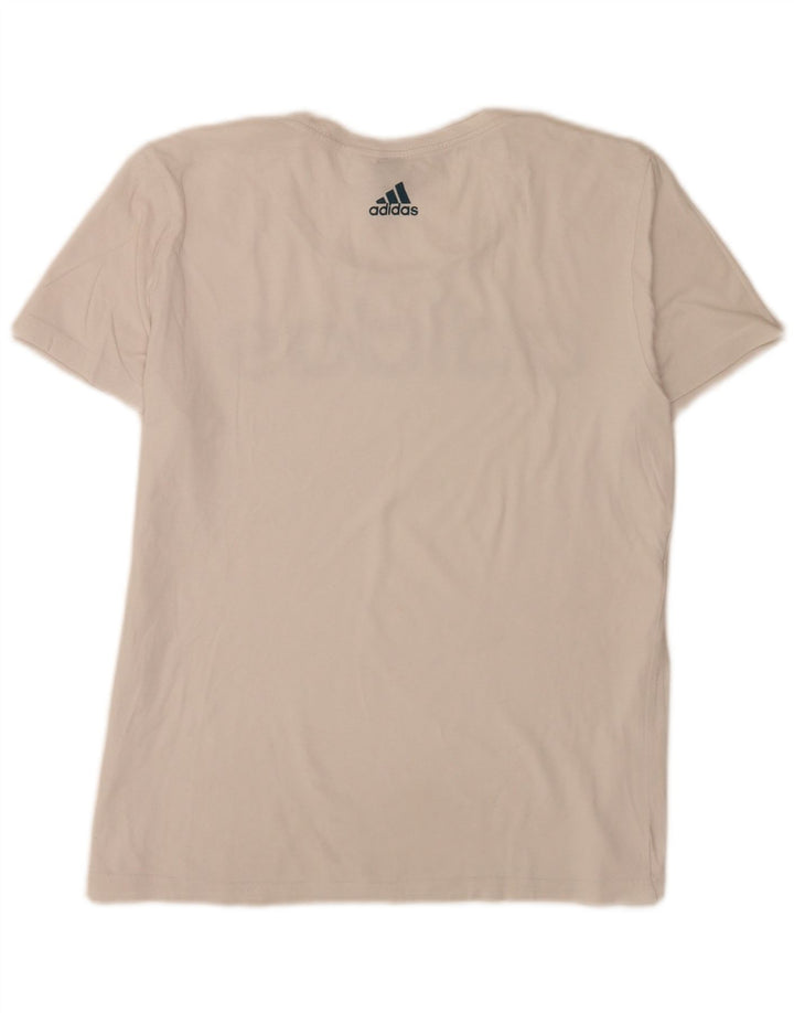 Γυναικείο κανονικό γραφικό μπλουζάκι Adidas Top UK 12 Medium White