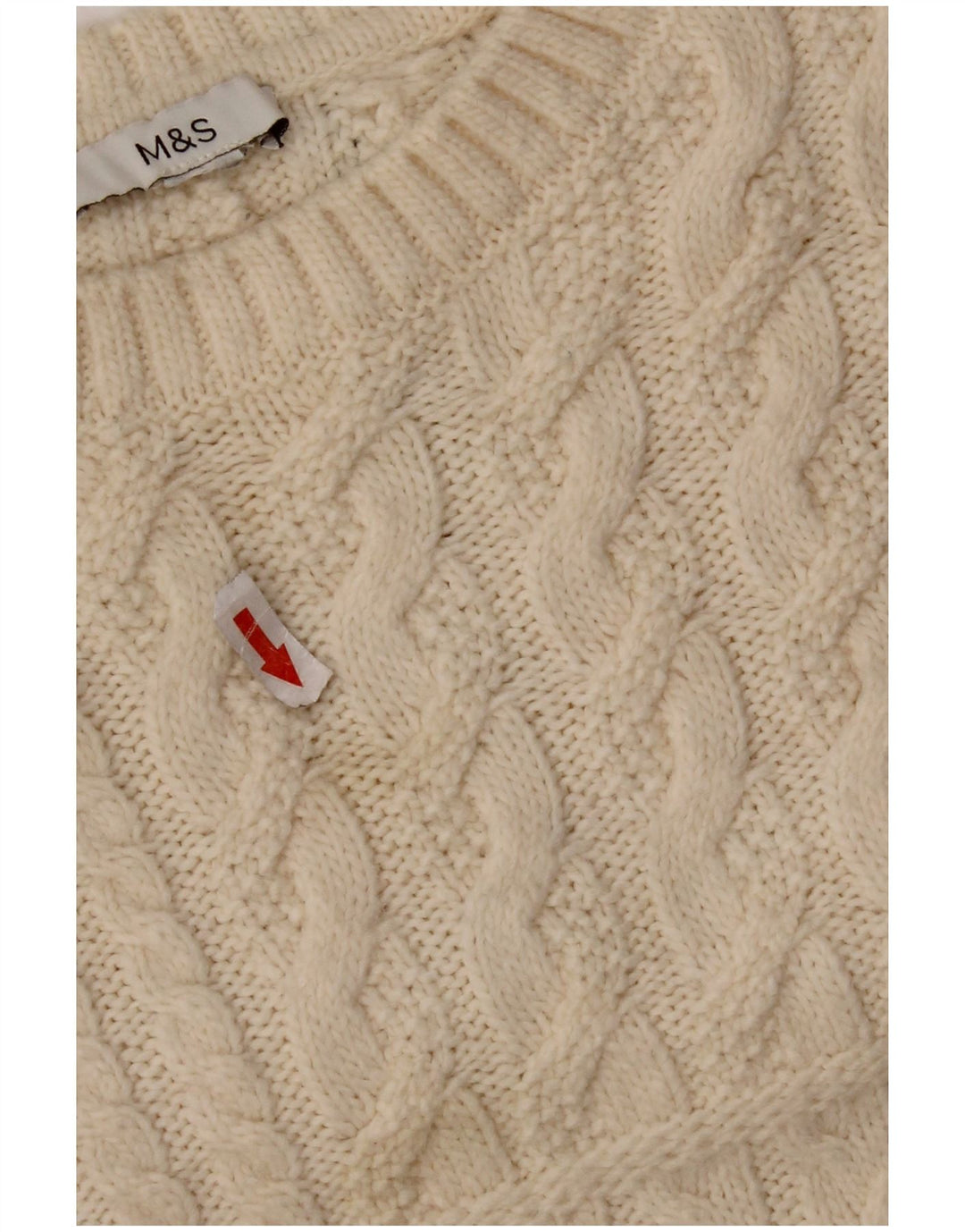 Marks & Spencer Γυναικείο πουλόβερ υπερμεγέθη Crew Neck Jumper UK 18 XL Λευκό