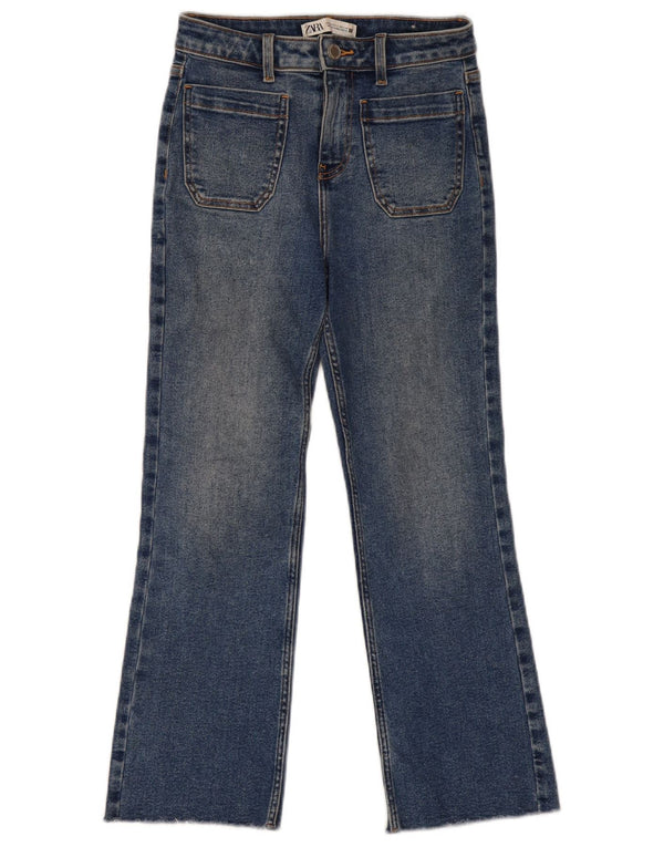 Zara Γυναικείο Τζιν μποτάκι με ψηλόμεσο EU 34 2XS W24 L26 Μπλε
