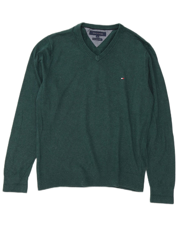 Ανδρικό πουλόβερ Tommy Hilfiger με V λαιμόκοψη, μεσαίο βαμβακερό
