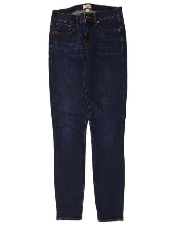 J. CREW Womens Toothpick High Rise Skinny Jeans W26 L30 Navy Blue Cotton