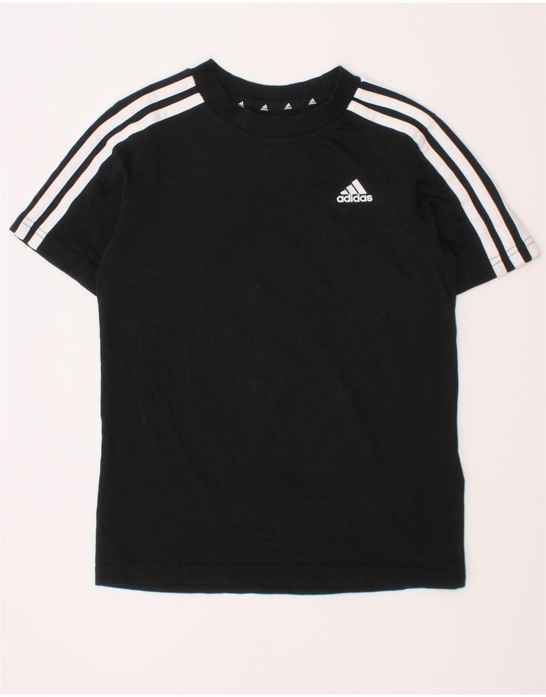 Adidas Boys T-Shirt Top 7-8 Years Μαύρο βαμβακερό