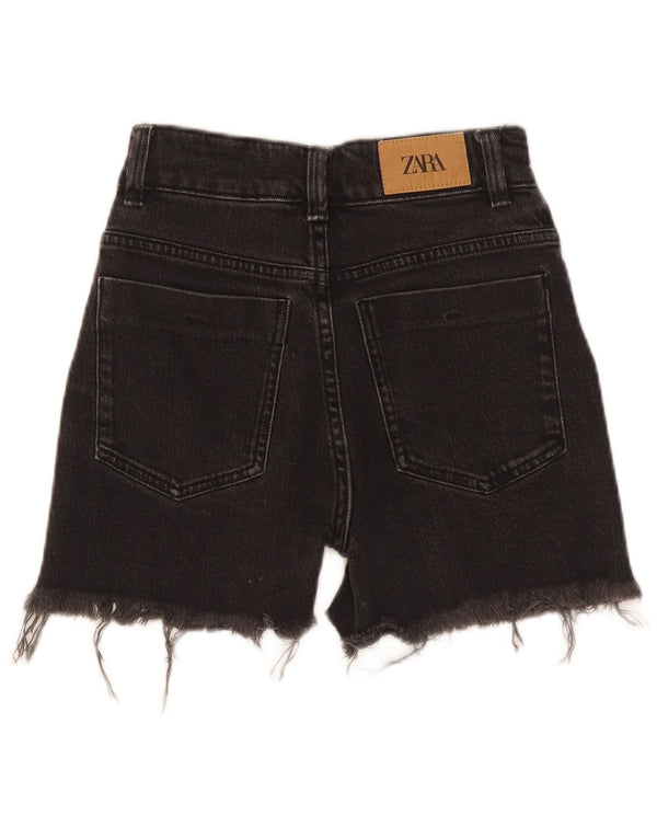 Zara Womens Denim Shorts EU 32 2XS W22  Black Cotton