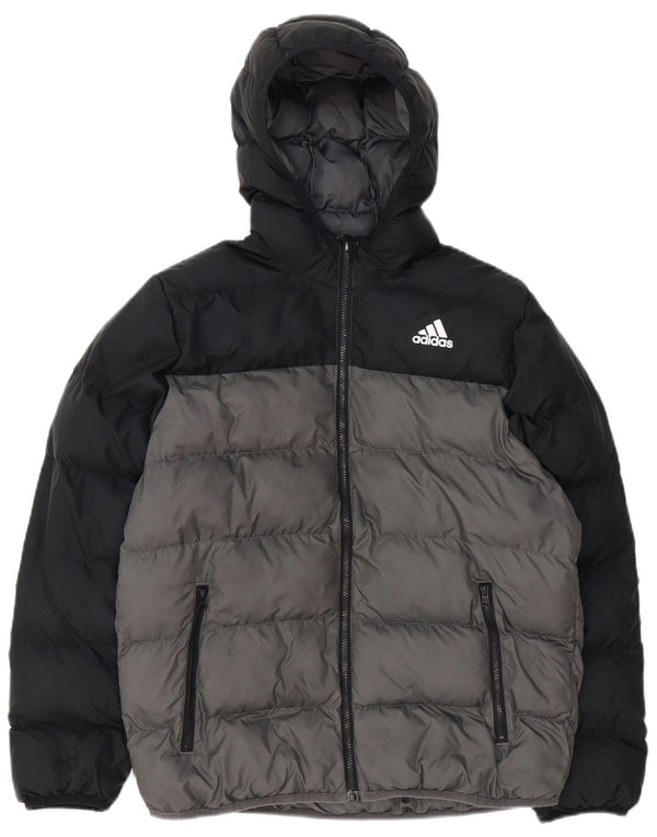 Μπουφάν Adidas Boys με κουκούλα με επένδυση 13-14 ετών γκρι χρώμα