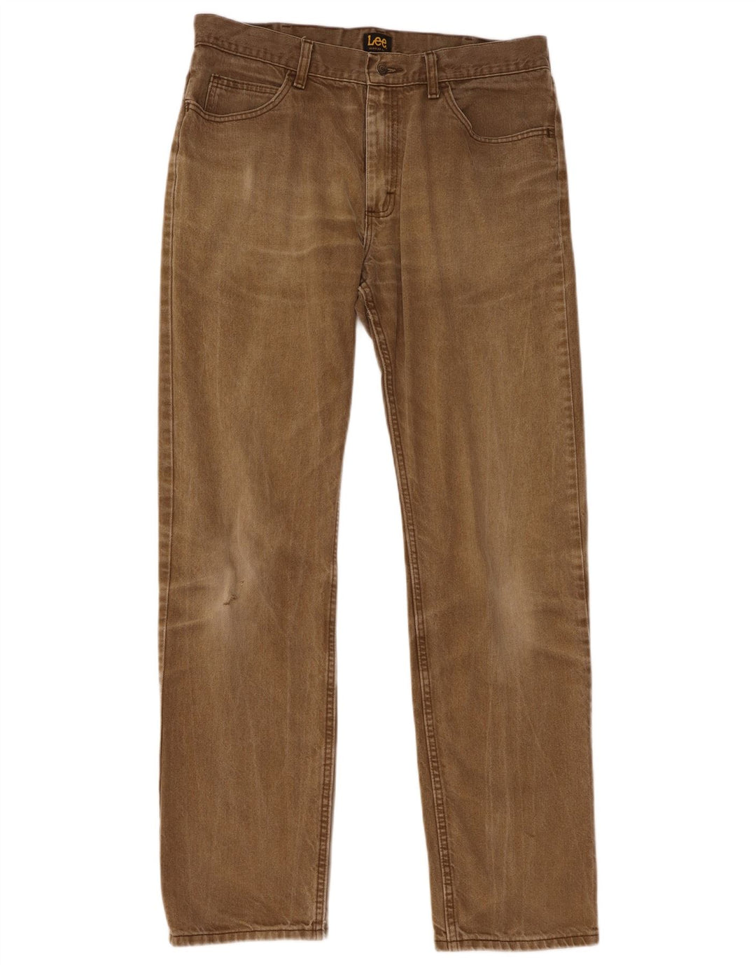 Lee Mens Straight Jeans W35 L34 Χακί Βαμβακερό