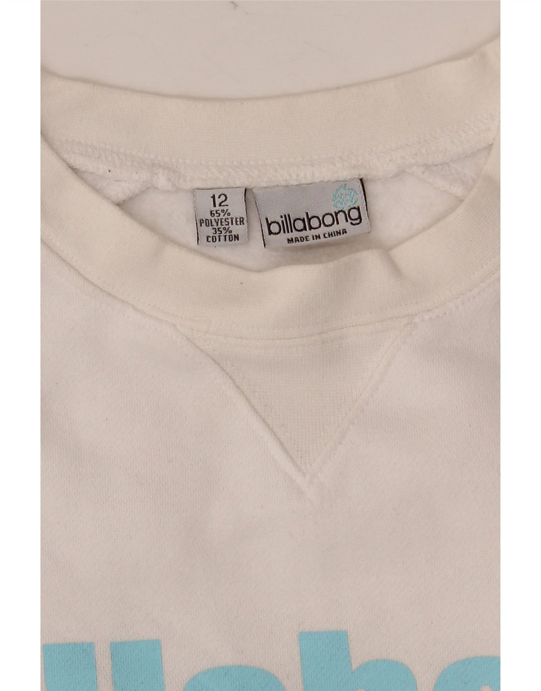 BILLABONG Γυναικείο γραφικό φούτερ Jumper UK 12 Medium White Polyester