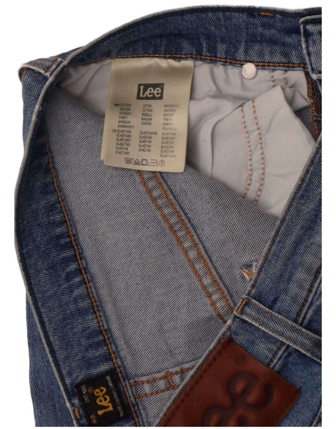 Lee Mens Rider Slim Jeans W29 L32 Blue Cotton